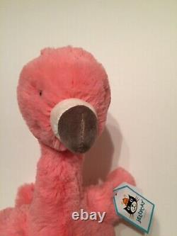 Jellycat Bashful Flamingo Soft Toy Pink Medium Plush New Gray Tag Bird Comforter
