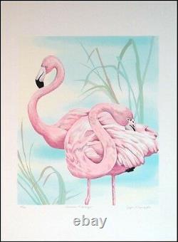 Joyce Kasprzyk American Flamingo Serigraph Hand Signed Art Print MAKE AN OFFER