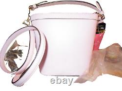 Kate Spade Pippa Flock Party Flamingo Leather Small Bucket Bag Retail $399