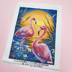 Kit Bead Embroidery Pink Flamingos DIY Craft Kit Stamped Bead zpt-020