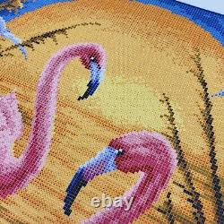 Kit Bead Embroidery Pink Flamingos DIY Craft Kit Stamped Bead zpt-020