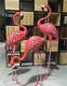 Large Flamingo Metal Birds Art Figurines Yard Lawn Outdoor Decoration Set Of 3