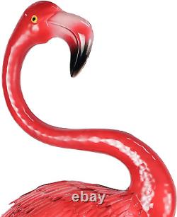 Large Flamingo Metal Birds Art Figurines Yard Lawn Outdoor Decoration Set of 3