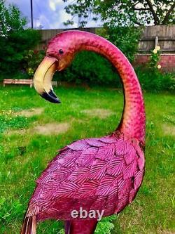 Large Metal Pink Garden Pond Flamingo Party Ornaments Decoration free standing
