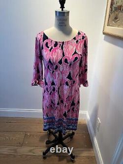 Lilly Pulitzer Sophie Ruffle Dress Pink Flamingo High Tide UPF 50 SIZE m