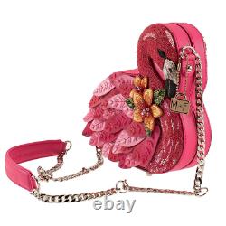 Mary Frances Ruffle My Feathers Beaded Crossbody Flamingo Handbag
