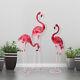 Metal Pink Flamingo Yard Outdoor Lawn Garden Decor Art Ornament Statue 2pcs/3pcs