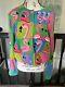 Michael Simon Flamingo Cardigan Button Front Sweater Pearl Embellished Size P/m