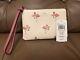 Nwt Coach Ck423 Pink Flamingo With Cocktail Drink Corner Zip Wristlet? So Cute