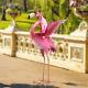 Natelf Garden Flamingo Statues And Sculptures, Outdoor Metal Bird Yard Art, Pink