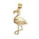 New 14k Yellow Gold Flamingo Bird Pendant