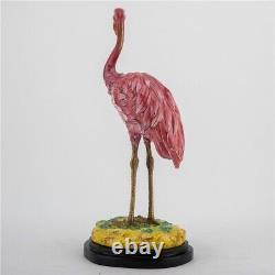 New FIGURAL PORCELAIN AND BRONZE ORMOLU FLAMINGO BIRD figurine sculpture