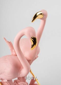 New Lladro The Flamingos Pink Sculpture #9675 Brand Nib Large Bird Save$$ F/sh