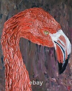 Original Painting Flamingo Wall Art Painting Bird Pink Flamingo Animals 10 x 8
