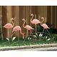 Outdoor Tropical Pink Metal Flamingos Garden Statue Deco Outdoor Bird Yard Stake
