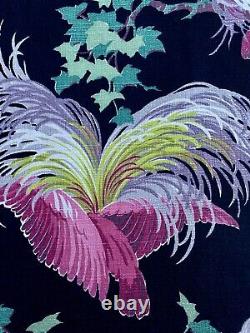 PINK Flamingo WINGS Birds Art Deco Miami Beach Barkcloth Vintage Fabric PILLOWS