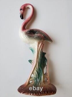 Pair of vtg pink flamingos Mid Century Modern, Ceramic, 5 1/2 and 4 inches