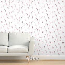 Peel-and-Stick Removable Wallpaper Flamingo Birds Zoo Kids Tropical Organic Pink