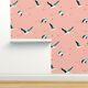Peel-and-stick Removable Wallpaper Flamingo Pink Coastal Coast Ocean Bird