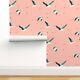 Peel-and-stick Removable Wallpaper Flamingo Pink Coastal Coast Ocean Bird
