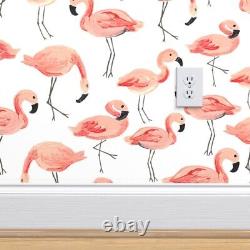 Peel-and-Stick Removable Wallpaper Flamingo Pink Tropical Baby Bird Nursery