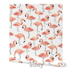 Peel-and-Stick Removable Wallpaper Flamingo Pink Tropical Baby Bird Nursery