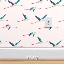 Peel-and-Stick Removable Wallpaper Flamingos In Flight Flamingo Flying Birds