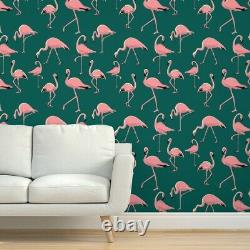 Peel-and-Stick Removable Wallpaper Pink Flamingos Birds Tropical Animals And