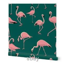 Peel-and-Stick Removable Wallpaper Pink Flamingos Birds Tropical Animals And