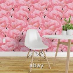 Peel-and-Stick Removable Wallpaper Vintage Flamingo Pink Birds Flamingos Island