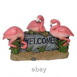 Pink Flamingo Coastal Welcome Garden Bird Beach Outdoor Statue