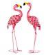 Pink Flamingo Garden Statues Set Of 2 Bird Tropical 37 High Metal Freestanding