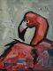 Pink Flamingo Impressionist Oil Painting By Artist Vivek Mandalia 11 X 14