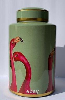 Pink Flamingo Porcelain Jar Luxury Décor Vintage Eichholtz Fabulous