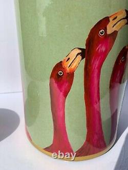Pink Flamingo Porcelain Jar Luxury Décor Vintage Eichholtz Fabulous
