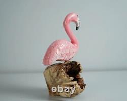 Pink Flamingo Sculpture, Colorful Animal, Decor, Wood Carving, Bridesmaid Gifts