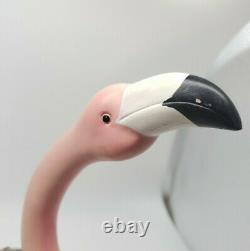 Pink Flamingo Statue Chipped Beak