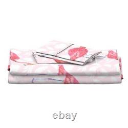 Pink Flamingo Tropical Summer Time 100% Cotton Sateen Sheet Set by Spoonflower