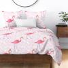 Pink Flamingo Tropical Summer Time Birds Crown Sateen Duvet Cover By Spoonflower