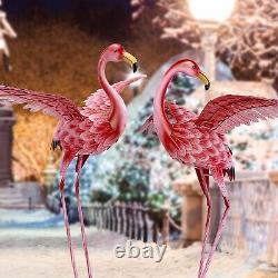 Pink Flamingo Yard Decorations, Tall Birds Garden Statues and Sculptures, Met