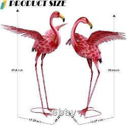 Pink Flamingo Yard Decorations, Tall Birds Garden Statues and Sculptures, Met