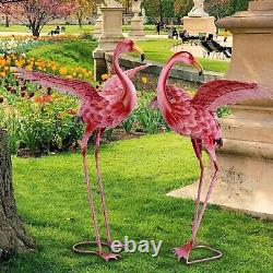 Pink Flamingo Yard Decorations, Tall Birds Garden Statues and Sculptures, Met