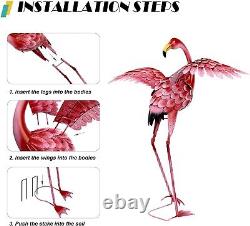 Pink Flamingo Yard Decorations, Tall Birds Garden Statues and Sculptures, Met