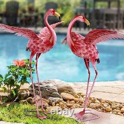 Pink Flamingo Yard Decorations, Tall Birds Garden Statues and Sculptures, Met