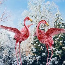 Pink Flamingo Yard Decorations, Tall Birds Garden Statues and Sculptures, Met