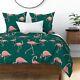 Pink Flamingos Birds Tropical Animals And Sateen Duvet Cover By Roostery