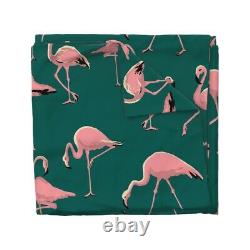 Pink Flamingos Birds Tropical Animals And Sateen Duvet Cover by Roostery