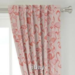 Pink Painted Flamingo Tropical Beach Summer 50 Wide Curtain Panel by Roostery
