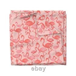 Pink Painted Flamingo Tropical Beach Summer Retro Sateen Duvet Cover by Roostery