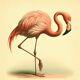 Plumage Of The American Flamingo, Natural Colors Audobon-style Original Bird Art